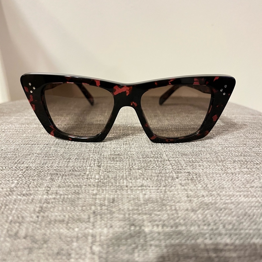 Celine Black and Red Cat-Eye Glasses